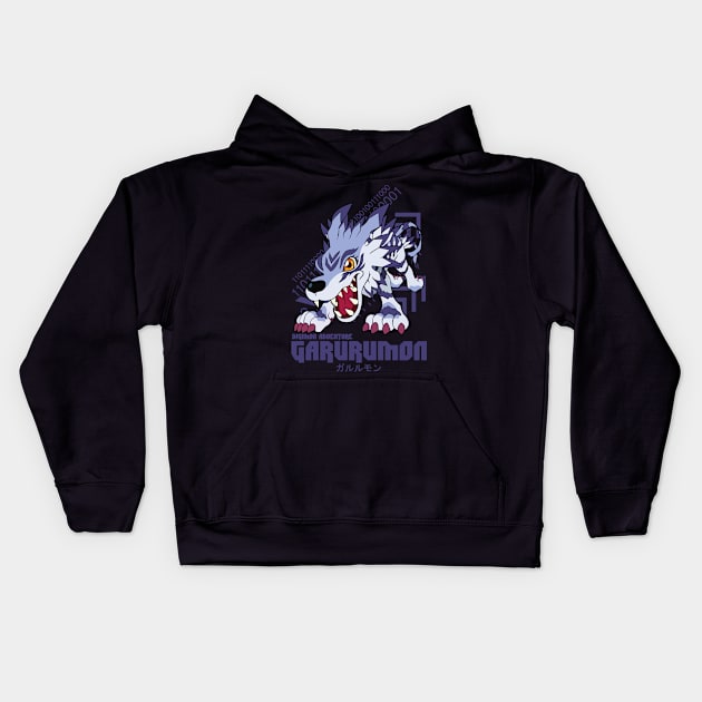 digimon adventure garurumon Kids Hoodie by DeeMON